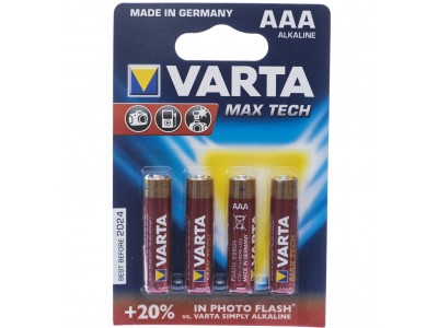 Зображення Батарейка LR03 (AAA) VARTA 4703 Maxi-Tech 1x4 у категорії Aaa(r03)