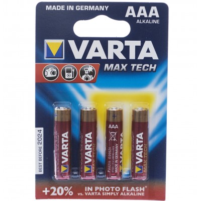 Зображення Батарейка LR03 (AAA) VARTA 4703 Maxi-Tech 1x4 у категорії Aaa(r03)