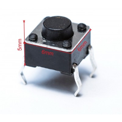 Зображення Мікрик 6x6x5 mm у категорії МІКРИКИ, ПЕРЕМИКАЧІ