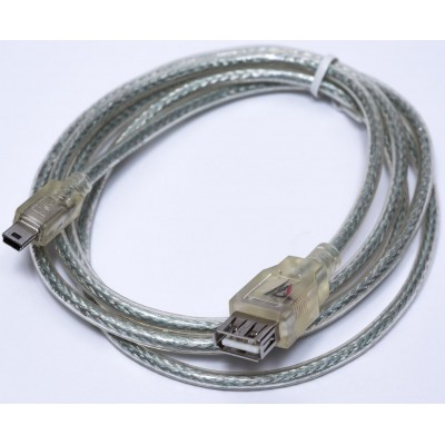 Зображення Шнур гніздо USB A - штекер mini USB 5pin v2.0 5.0mm прозорий у категорії Шнур mini USB