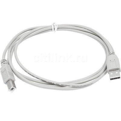 Зображення Шнур USB штекер А - штекер B V2.0 4.5мм сірий 1.8 метра у категорії Шнур USB B