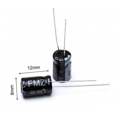 Зображення Конденсатор 1000мкф*16в*105С /8*12 FMZ у категорії КОНДЕНСАТОРИ