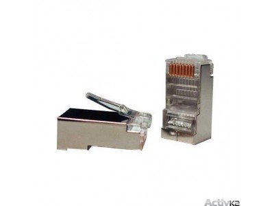 Зображення Штекер 8p8c RJ-45 || екранований HQ у категорії Штекер інтернет мережа