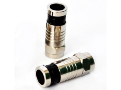 Зображення Штекер F для кабеля RG-6, компресійний (чорний), мідь у категорії F - роз'єми