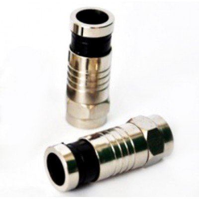 Зображення Штекер F для кабеля RG-6, компресійний (чорний), мідь у категорії F - роз'єми