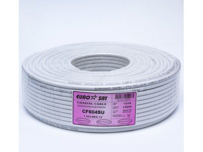 Зображення Телевізійний кабель RG-6+48/6.8 (Мідь)  EUROSAT білий у категорії Телевізійний кабель