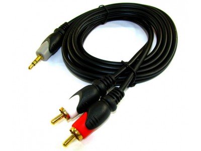 Зображення Шнур джек 3.5 - 2RCA HQ 2.4m у категорії Штекер 3.5