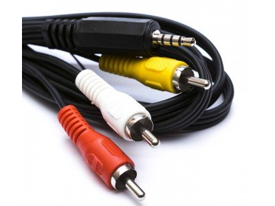 Зображення Шнур штекер 3.5 стерео 4х - 3RCA HQ 17mm x 1.5m у категорії Штекер 3.5