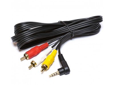 Зображення Шнур джек 3.5 стерео 4х - 3RCA Г-подібний чорний 17mm x 1.5 метра у категорії Штекер 3.5