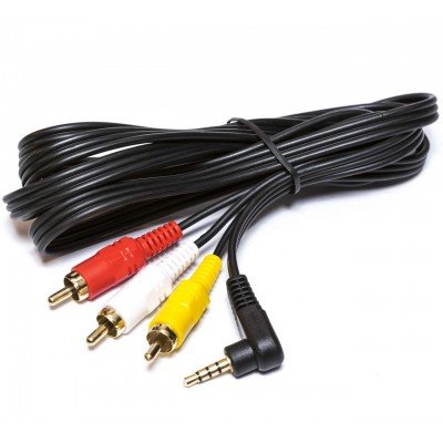 Зображення Шнур джек 3.5 стерео 4х - 3RCA Г-подібний чорний 17mm x 1.5 метра у категорії Штекер 3.5