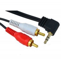 Шнур джек 3.5х2 RCA HQ кутовий 1.5m