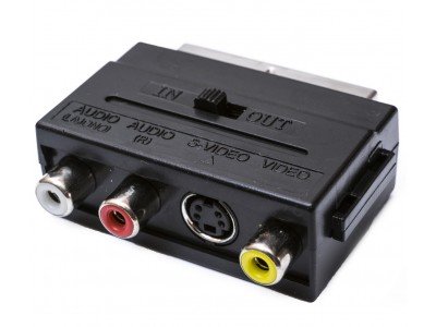 Зображення Перехідник штекер Скарт - 3 гнізда RCA  (IN/OUT) у категорії СКАРТ - ПЕРЕХІДНИКИ