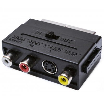 Зображення Перехідник штекер Скарт - 3 гнізда RCA  (IN/OUT) у категорії СКАРТ - ПЕРЕХІДНИКИ