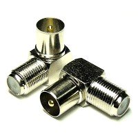 Перехідник штекер ТВ - F-гніздо (CU) кутовий