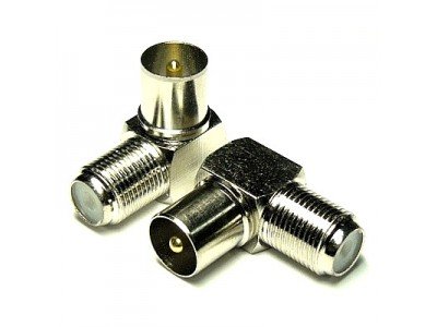 Зображення Перехідник штекер ТВ - F-гніздо (CU) кутовий у категорії Телевізійні штекера