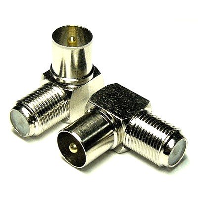 Зображення Перехідник штекер ТВ - F-гніздо (CU) кутовий у категорії Телевізійні штекера