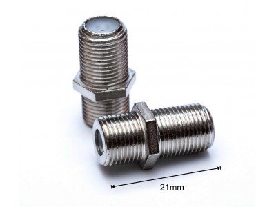 Зображення Перехідник F-бочка (F-гн./F-гн.) + гайка 21mm у категорії Телевізійні перехідники