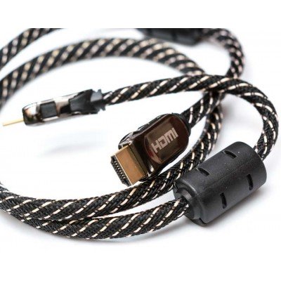 Зображення Шнур HDMI/HDMI GOLD V-1,3 діам ( 7мм) фільтр+коробка 1м. у категорії Hdmi