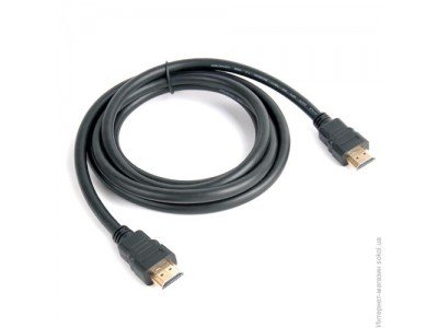 Зображення Кабель HDMI GOLD V-1,4 діам ( 6мм) чорний 0.8м. у категорії Hdmi