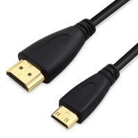 Шнур HDMI - mini HDMI gold  6мм чорний 1.5м