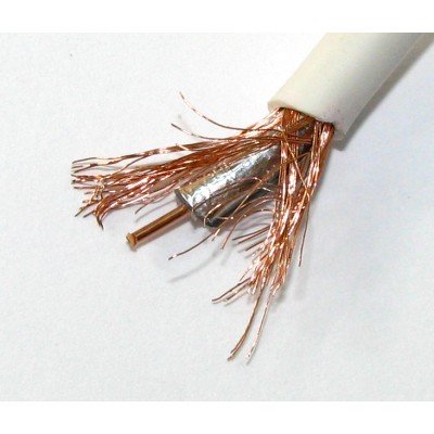 Зображення Кабель RG-58  0.8Cu+0.12 одножильний  білий у категорії Телевізійний кабель