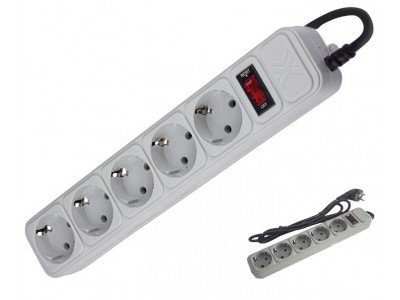 Зображення Фільтр мережевий 1,8м 5р. Maxxter SPM5-G-6G (сірий) у категорії ФІЛЬРИ МЕРЕЖЕВІ