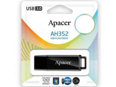 Зображення Флешка 64GB USB3.0 APACER AH352 black у категорії USB 3.0