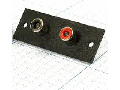 Зображення Гніздо RCA х2 монтажне на панелі,прямокутне у категорії RCA