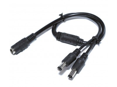 Зображення Перехідник 1гніздо 2.1x5.5mm - 2 штекера 2.1x5.5mm  (кабель 0,5m) у категорії DC - ПЕРЕХІДНИКИ