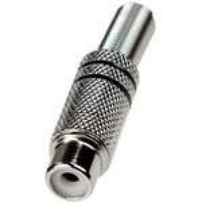 Зображення Гніздо RCA метал під шнур з пружиною діам - 6.5мм. (чорне) у категорії RCA