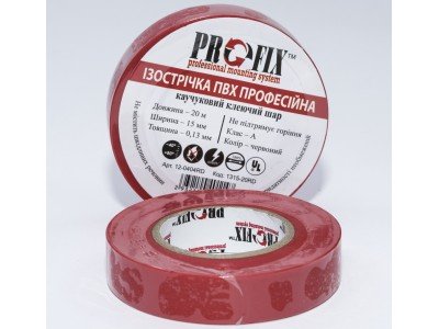 Зображення Ізострічка  ProFix 0,18мм.х15мм. червона 20м. у категорії ІЗОСТРІЧКА