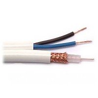 Кабель RG-59 (0.6СU+64/0.12) +2x0.75мм CCA  білий 305м