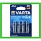 LR03 (AAA) VARTA LONGLIFE 1x4 LR03 (AAA) VARTA LONGLIFE 1x4