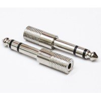 Перехідник штекер 6.3 - гніздо 3.5 стерео || метал