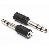 Перехідник штекер 6.3 - гніздо 3.5 стерео || пластик