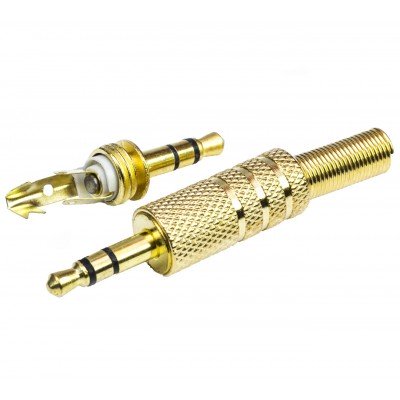 Зображення Штекер 3,5 стерео Gold (метал з насічкою) у категорії Джек 3.5 mm