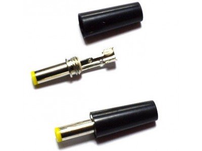 Зображення Штекер DC 2.1x5.5x14 mm (жовтий бакеліт ) у категорії Штекер DC