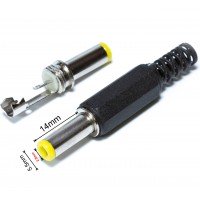 Штекер DC/2.5*5.5mm (жовтий) х 14mm Штекер DC/2.5*5.5mm (жовтий) х 14mm