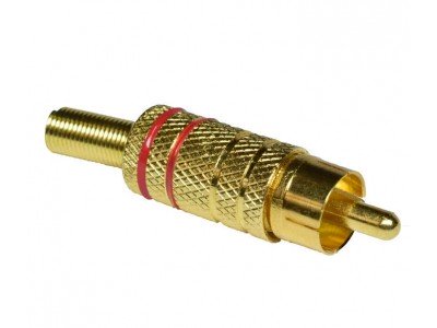 Зображення Штекер RCA GOLD (червоний) 4mm у категорії RCA