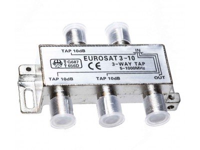 Зображення TAP EUROSAT -10dB 3-WAY 5-1000MHz у категорії Пасивні