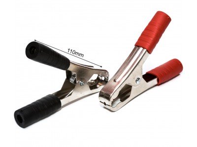 Зображення Зажим крокодил 100A L=105 червоний у категорії Дюбеля, болти